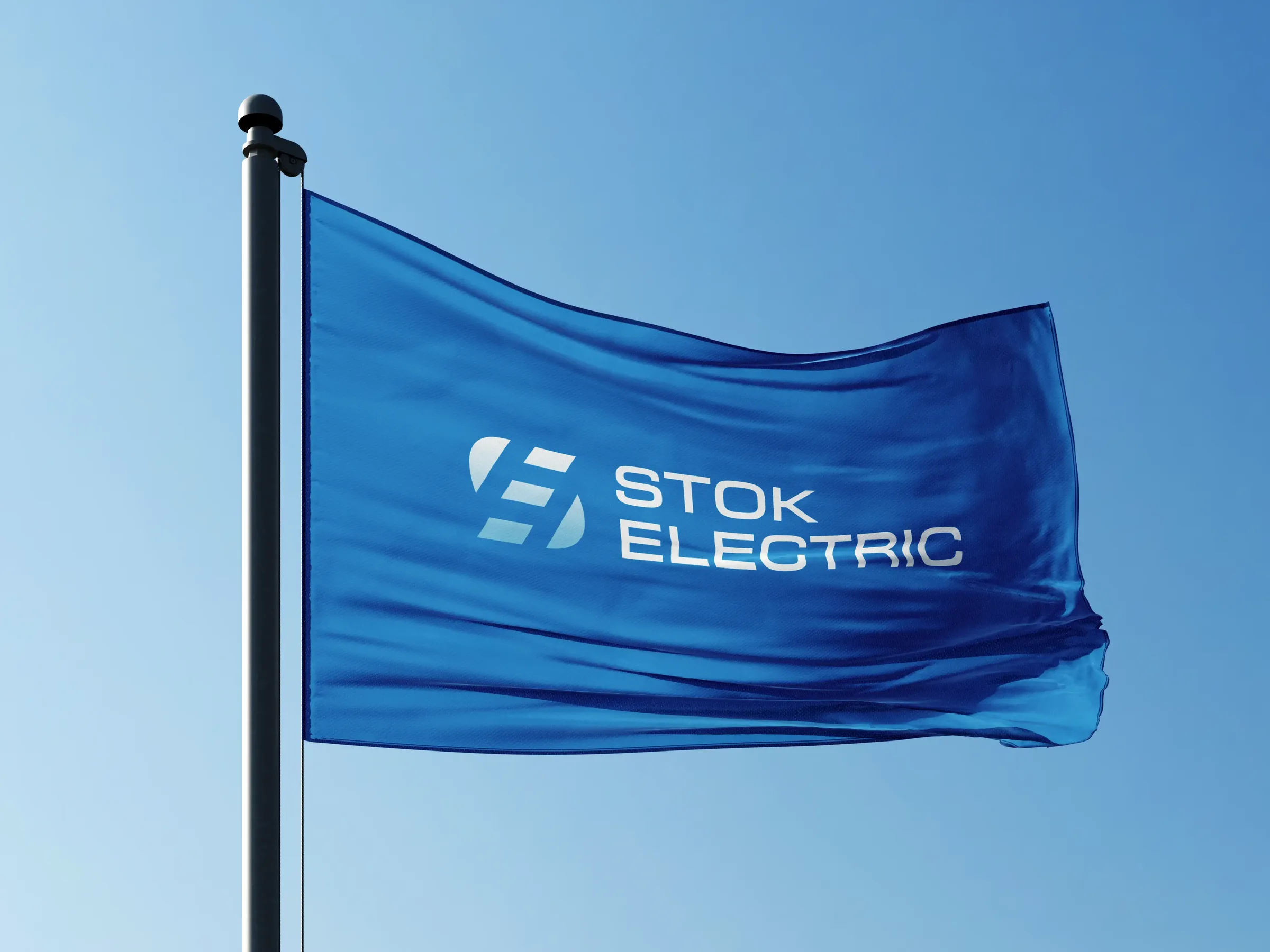 The STOK Electric flag with the new logo