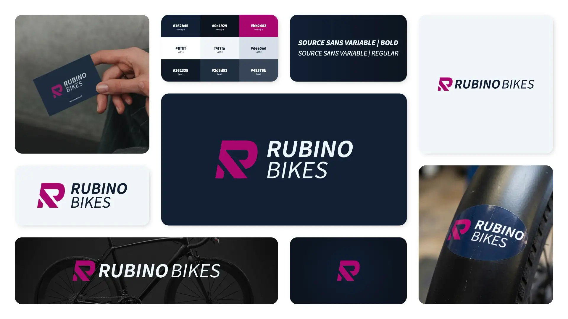 Styleboard van de huisstijl van Rubino Bikes